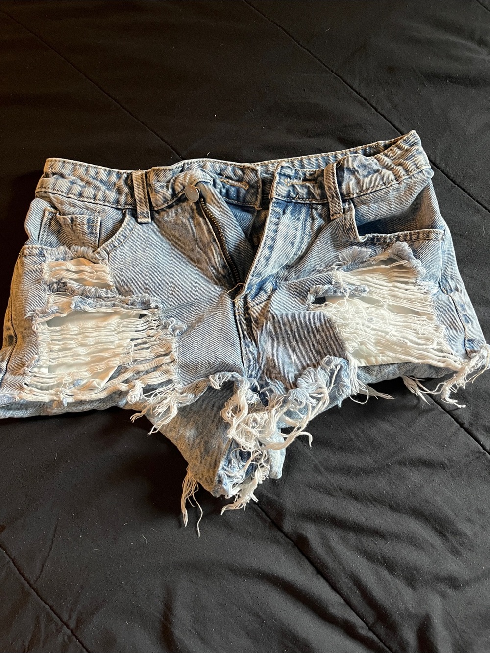 Distressed Light Blue Denim Women’s Shorts